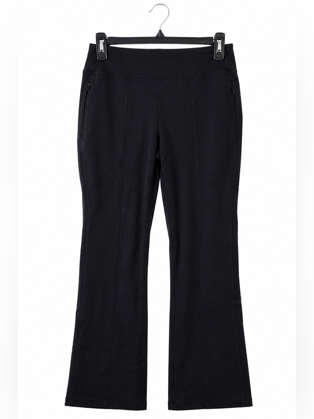 Athleta Black Straight Leg Travel Pants Zip Pocket Pull On Women’s 6